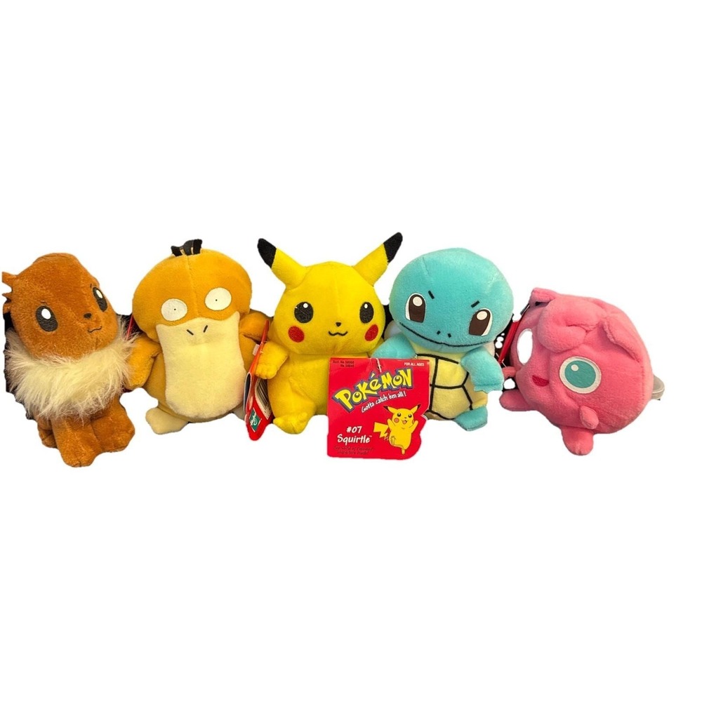 NEW! Vintage Hasbro Nintendo Lot of 7 Pokémon Beanbag Plush from 1998